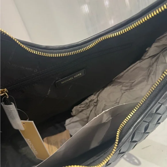 NWT MICHAEL KORS Nayla Medium Hobo Woven Shoulder Bag - Picture 9 of 11